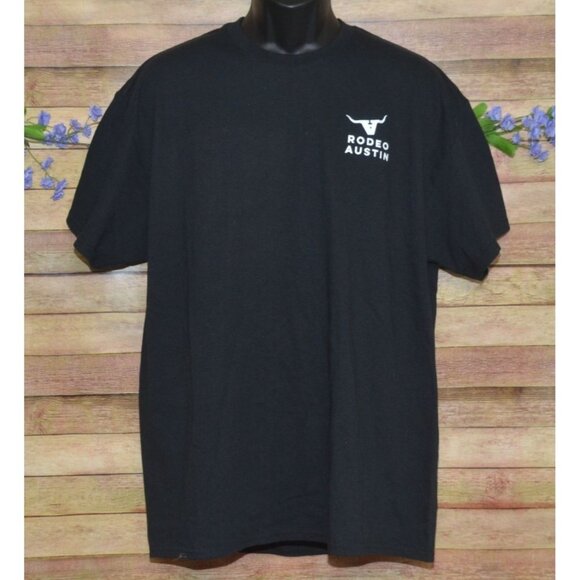 Gildan Men's Black Rodeo Austin T-Shirt Tee XL Heavy Cotton Cowboy It Takes Grit - Picture 1 of 7